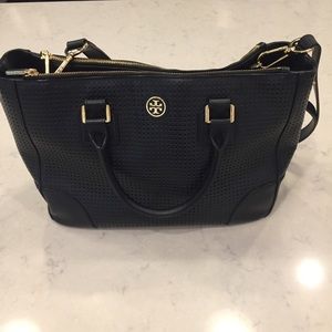 Tory Burch Robinson Tote perforated leather bag.
